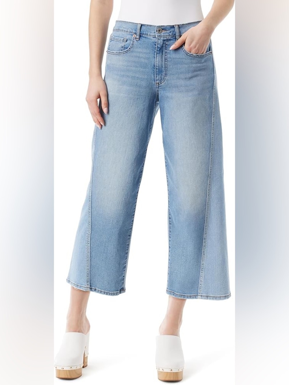 Jessica Simpson Light Blue Wide-Leg Crop Jeans